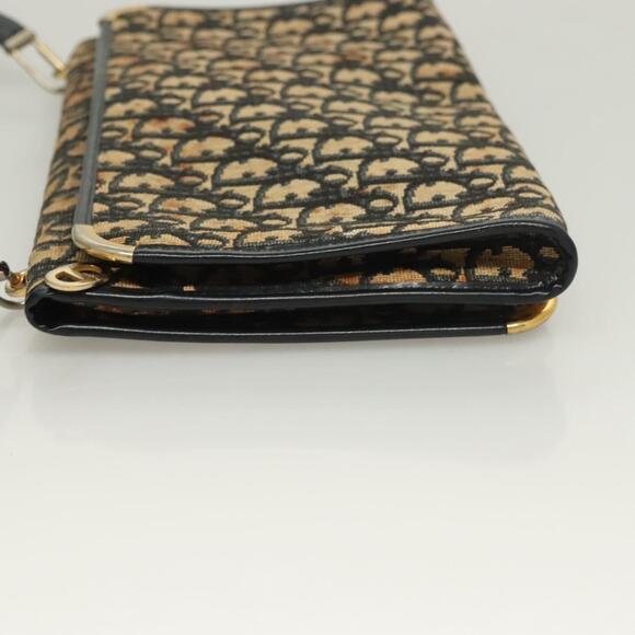 DIOR Trotter Canvas Shoulder Bag Navy Gold - Picture 5 of 12